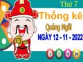 Thống kê XSQNI ngày 12/11/2022 đài Quảng Ngãi thứ 7 hôm nay chính xác nhất