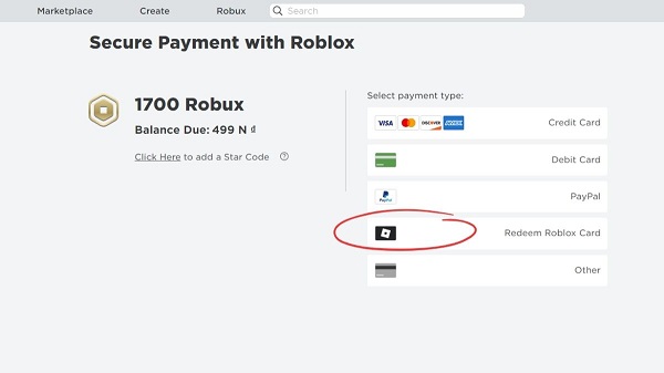 cách nộp tiền Roblox thông qua mua thẻ Roblox game card